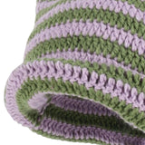 Maxbell Crochet Hat Knitted Cap Slouchy Photo Props Female Striped Warm Headgear Violet and Green