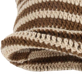 Maxbell Crochet Hat Knitted Cap Slouchy Photo Props Female Striped Warm Headgear Coffee and Beige