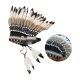 Maxbell Chief Indian Hat Feather Headdress Accessory for Fancy Dress Dance Show