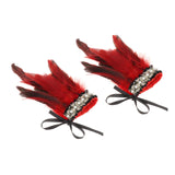 Maxbell Gothic Plush Wrist Cuffs Bracelets Steampunk 1 Pair for Brazil Rave Women red