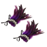 Maxbell Gothic Plush Wrist Cuffs Bracelets Steampunk 1 Pair for Brazil Rave Women purple