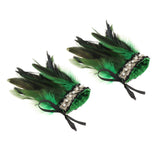 Maxbell Gothic Plush Wrist Cuffs Bracelets Steampunk 1 Pair for Brazil Rave Women green