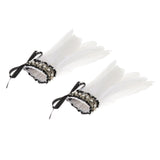 Maxbell Gothic Plush Wrist Cuffs Bracelets Steampunk 1 Pair for Brazil Rave Women white