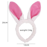 Maxbell Plush Bunny Ears Headband Rabbit Hairbands for Halloween for Kids and Adults Pink