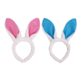 Maxbell Plush Bunny Ears Headband Rabbit Hairbands for Halloween for Kids and Adults Pink