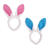 Maxbell Plush Bunny Ears Headband Rabbit Hairbands for Halloween for Kids and Adults Pink