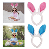 Maxbell Plush Bunny Ears Headband Rabbit Hairbands for Halloween for Kids and Adults Pink