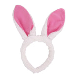 Maxbell Plush Bunny Ears Headband Rabbit Hairbands for Halloween for Kids and Adults Pink