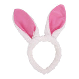 Maxbell Plush Bunny Ears Headband Rabbit Hairbands for Halloween for Kids and Adults Pink