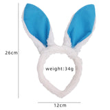 Maxbell Plush Bunny Ears Headband Rabbit Hairbands for Halloween for Kids and Adults Blue