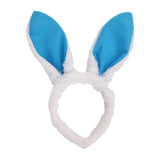 Maxbell Plush Bunny Ears Headband Rabbit Hairbands for Halloween for Kids and Adults Blue