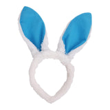 Maxbell Plush Bunny Ears Headband Rabbit Hairbands for Halloween for Kids and Adults Blue