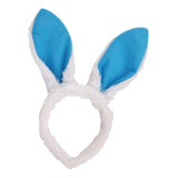 Maxbell Plush Bunny Ears Headband Rabbit Hairbands for Halloween for Kids and Adults Blue