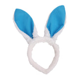 Maxbell Plush Bunny Ears Headband Rabbit Hairbands for Halloween for Kids and Adults Blue