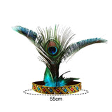 Maxbell Indian Headpiece Feather Headband Festival American Headband Fancy Dress Universal 55cm