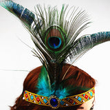Maxbell Indian Headpiece Feather Headband Festival American Headband Fancy Dress Universal 55cm
