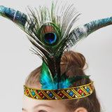 Maxbell Indian Headpiece Feather Headband Festival American Headband Fancy Dress Universal 55cm