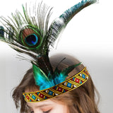Maxbell Indian Headpiece Feather Headband Festival American Headband Fancy Dress Universal 55cm