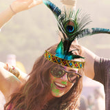 Maxbell Indian Headpiece Feather Headband Festival American Headband Fancy Dress Universal 55cm
