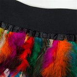 Maxbell Women Feather Mini Skirt Stretch Mid Waist for Cocktail Halloween Party 38cmx50cm Colorful