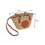 Maxbell Lady Women Straw Woven Shoulder Bag Bohemian Handmade Casual Vacation Travel