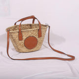 Maxbell Lady Women Straw Woven Shoulder Bag Bohemian Handmade Casual Vacation Travel