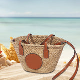 Maxbell Lady Women Straw Woven Shoulder Bag Bohemian Handmade Casual Vacation Travel