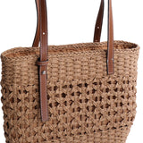 Maxbell Stylish Straw Shoulder Bag Tote Casual Large Capacity Women Woven Handbag