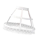 Maxbell Women 2 Hoops Pannier Petticoat Skirt Birdcage Ruffles for Wedding Cosplay white