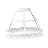 Maxbell Women 2 Hoops Pannier Petticoat Skirt Birdcage Ruffles for Wedding Cosplay white