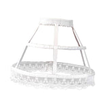 Maxbell Women 2 Hoops Pannier Petticoat Skirt Birdcage Ruffles for Wedding Cosplay white