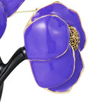 Maxbell Elegant Girls Woman Peony Flower Brooch Pin Bag Badge DIY Decoration Durable Purple