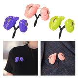 Maxbell Elegant Girls Woman Peony Flower Brooch Pin Bag Badge DIY Decoration Durable Purple