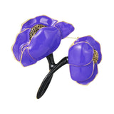 Maxbell Elegant Girls Woman Peony Flower Brooch Pin Bag Badge DIY Decoration Durable Purple