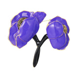 Maxbell Elegant Girls Woman Peony Flower Brooch Pin Bag Badge DIY Decoration Durable Purple