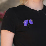 Maxbell Elegant Girls Woman Peony Flower Brooch Pin Bag Badge DIY Decoration Durable Purple