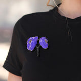 Maxbell Elegant Girls Woman Peony Flower Brooch Pin Bag Badge DIY Decoration Durable Purple