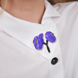 Maxbell Elegant Girls Woman Peony Flower Brooch Pin Bag Badge DIY Decoration Durable Purple