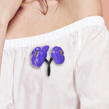 Maxbell Elegant Girls Woman Peony Flower Brooch Pin Bag Badge DIY Decoration Durable Purple