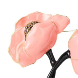 Maxbell Elegant Girls Woman Peony Flower Brooch Pin Bag Badge DIY Decoration Durable Pink