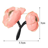 Maxbell Elegant Girls Woman Peony Flower Brooch Pin Bag Badge DIY Decoration Durable Pink