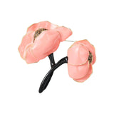 Maxbell Elegant Girls Woman Peony Flower Brooch Pin Bag Badge DIY Decoration Durable Pink