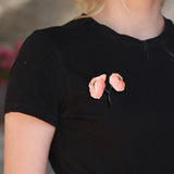 Maxbell Elegant Girls Woman Peony Flower Brooch Pin Bag Badge DIY Decoration Durable Pink