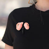 Maxbell Elegant Girls Woman Peony Flower Brooch Pin Bag Badge DIY Decoration Durable Pink