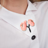 Maxbell Elegant Girls Woman Peony Flower Brooch Pin Bag Badge DIY Decoration Durable Pink