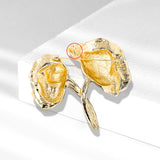 Maxbell Elegant Girls Woman Peony Flower Brooch Pin Bag Badge DIY Decoration Durable Green