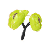 Maxbell Elegant Girls Woman Peony Flower Brooch Pin Bag Badge DIY Decoration Durable Green