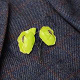 Maxbell Elegant Girls Woman Peony Flower Brooch Pin Bag Badge DIY Decoration Durable Green