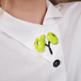 Maxbell Elegant Girls Woman Peony Flower Brooch Pin Bag Badge DIY Decoration Durable Green