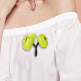 Maxbell Elegant Girls Woman Peony Flower Brooch Pin Bag Badge DIY Decoration Durable Green